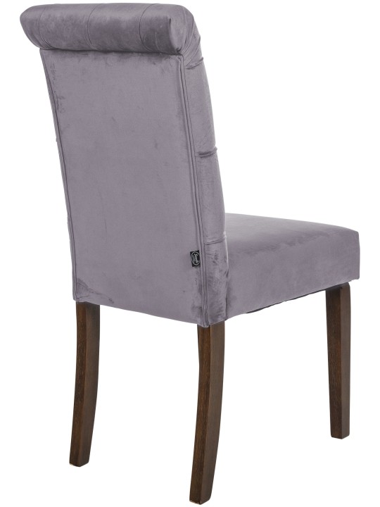 Sæt med 2 spisestuestole Lisburn velvet, mørkegrå