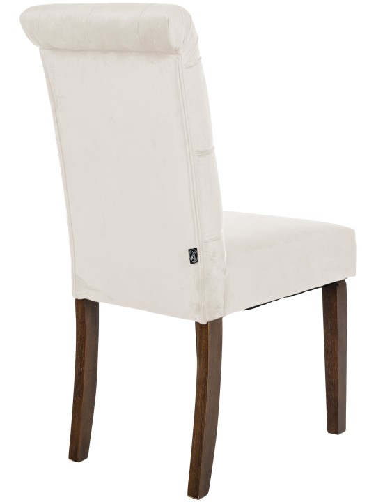 Sæt med 2 spisestuestole Lisburn velvet, creme