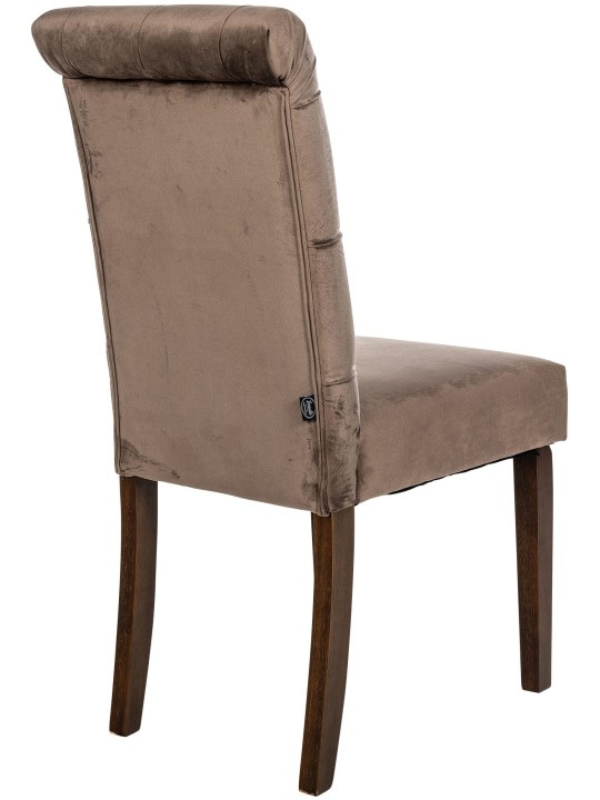 Sæt med 2 spisestuestole Lisburn velvet, brun