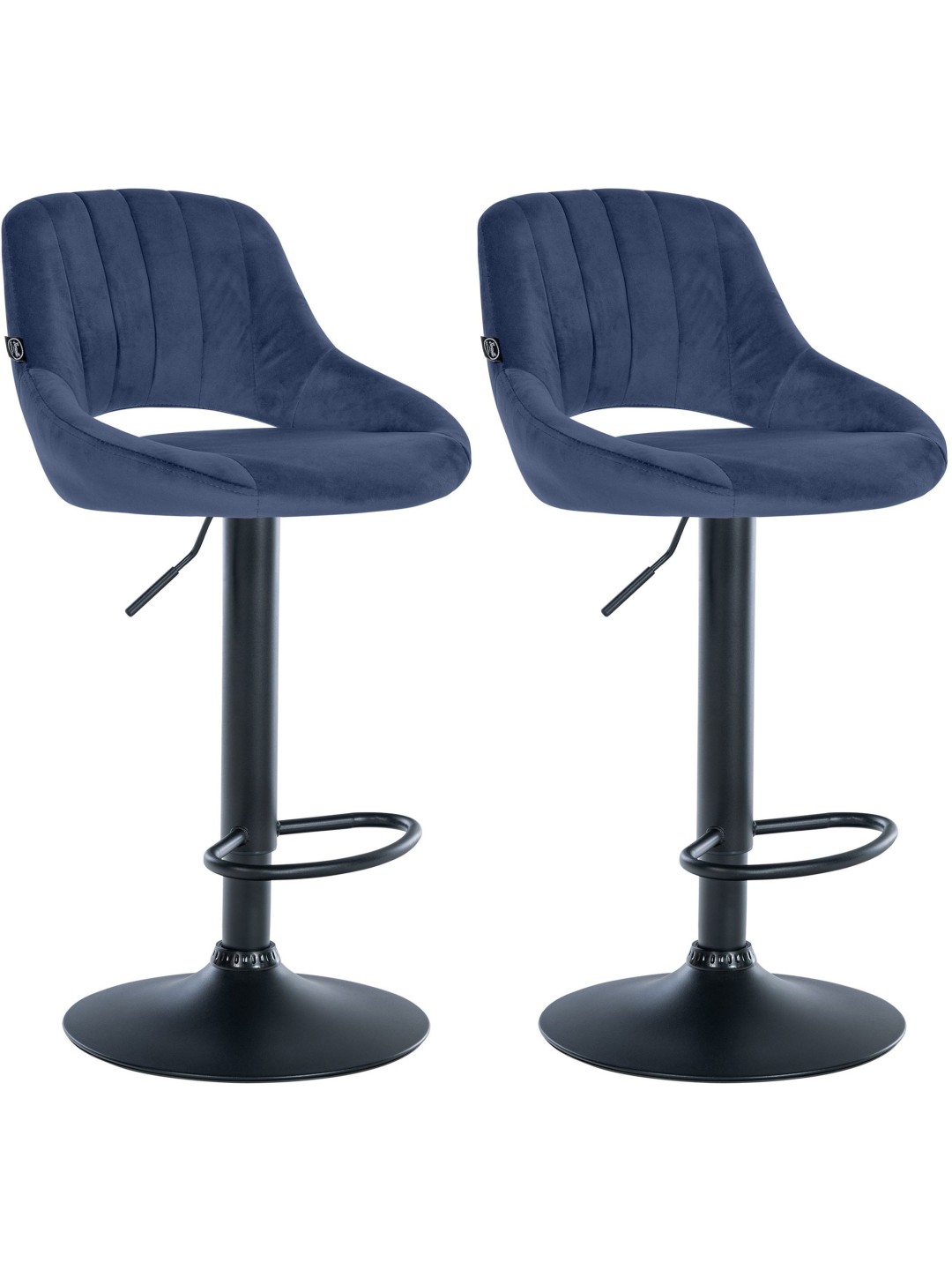 Sæt med 2 barstole Milet velvet B, blå