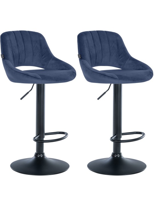 Sæt med 2 barstole Milet velvet B, blå