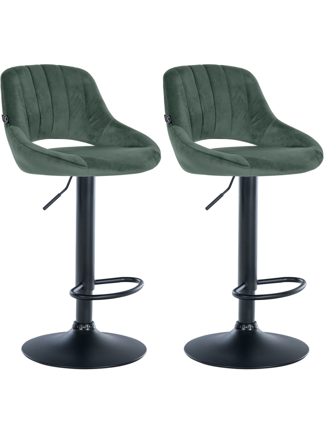 Sæt med 2 barstole Milet velvet B, grøn