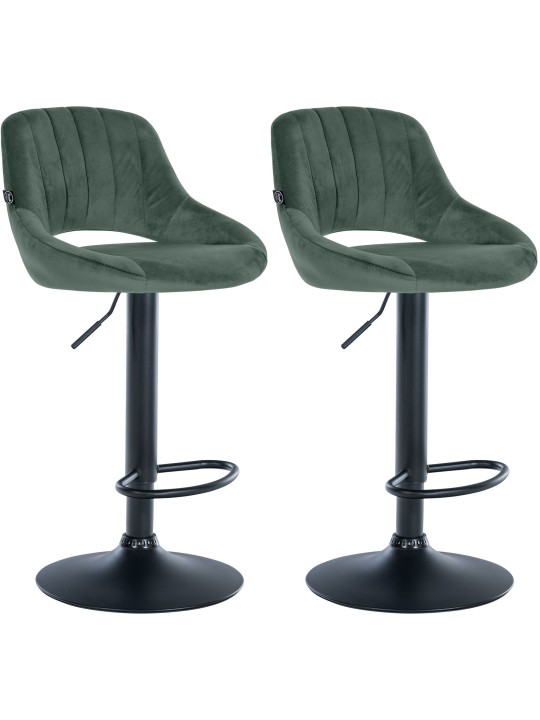 Sæt med 2 barstole Milet velvet B, grøn
