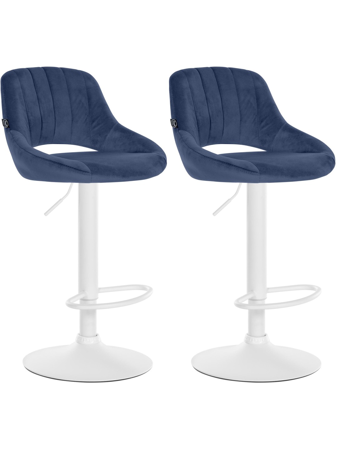 Sæt med 2 barstole Milet velvet W, blå