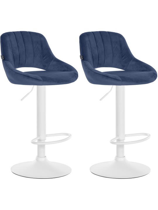 Sæt med 2 barstole Milet velvet W, blå