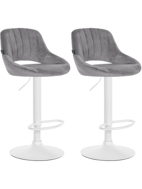 Sæt med 2 barstole Milet velvet W, mørkegrå
