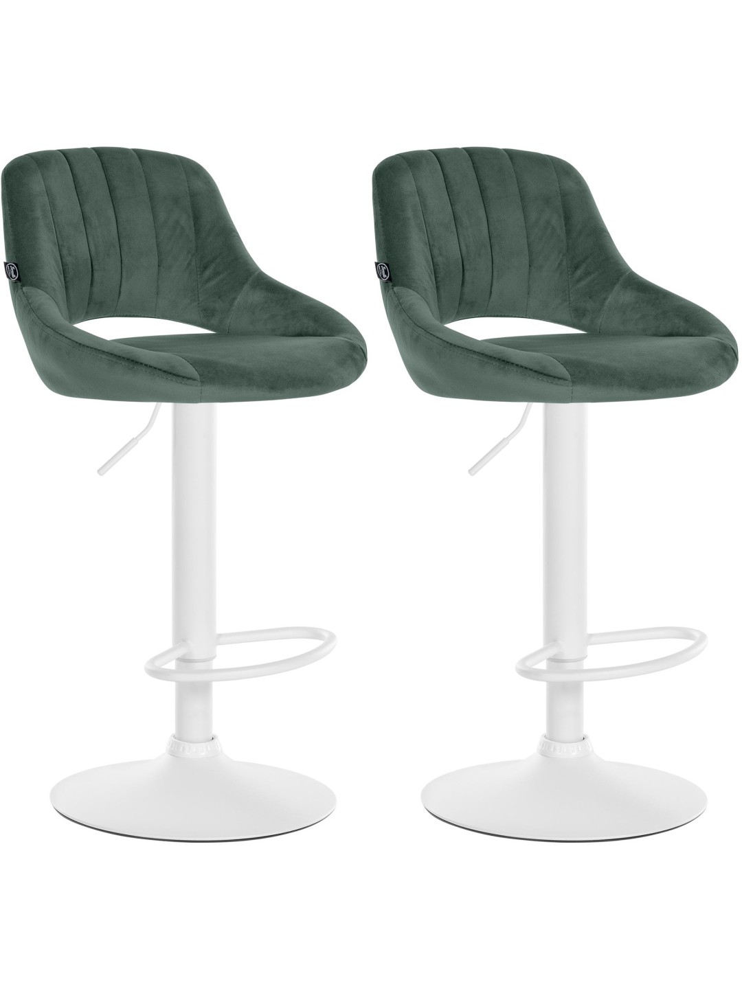 Sæt med 2 barstole Milet velvet W, grøn