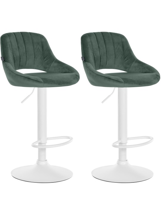 Sæt med 2 barstole Milet velvet W, grøn