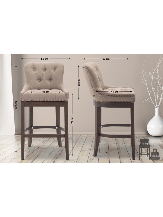 Barstol Lakewood stof, antik, taupe
