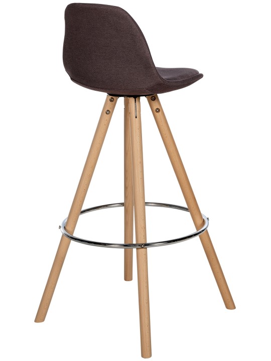 Barstol Corbin stof rund natur, brun