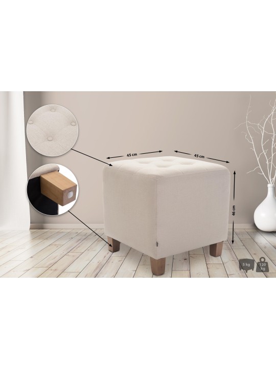 Farao skammel, antik lys, creme Farao skammel, antik lys, creme