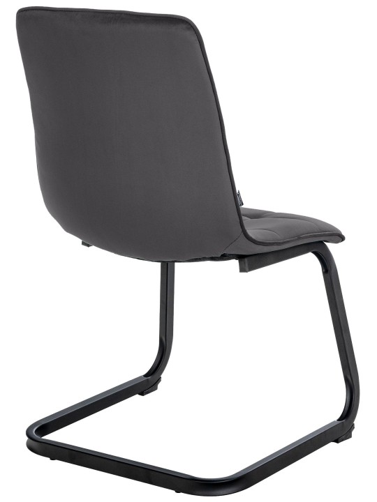 Sæt med 2 spisestuestole Vermont velvet, sort