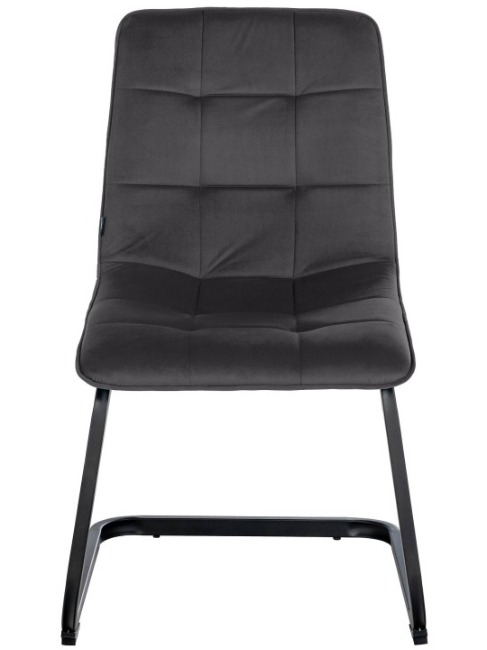 Sæt med 2 spisestuestole Vermont velvet, sort