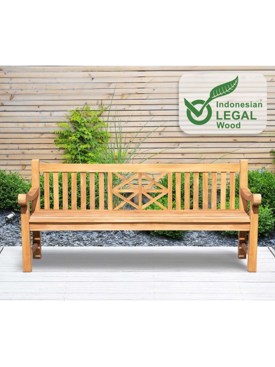 Teak bænk Florida 200 cm, teak