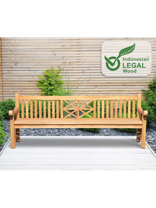 Teak bænk Florida 240 cm, teak