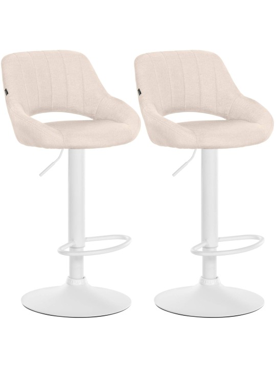 Sæt med 2 barstole Milet stof W, creme