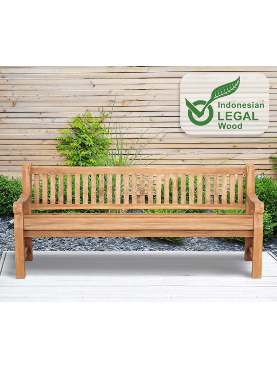 Teak bænk Jackson V2 220 cm, teak