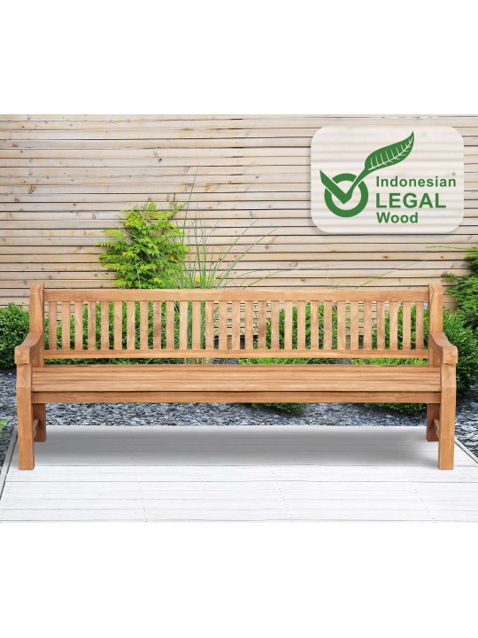 Teak bænk Jackson V2 240 cm, teak