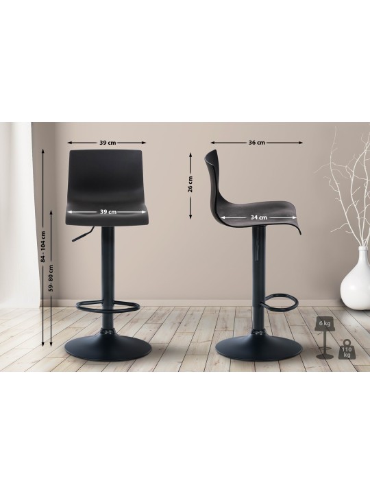 Barstol Hoover B, sort