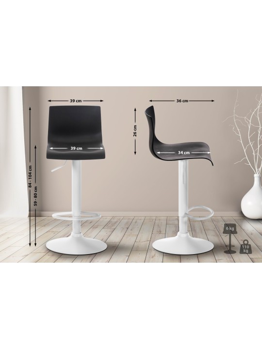 Barstol Hoover W, sort Barstol Hoover W, sort