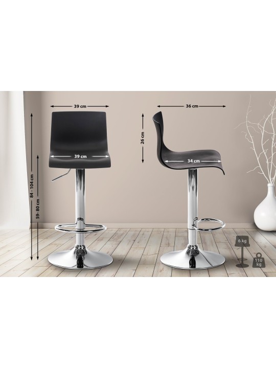 Barstol Hoover C, sort