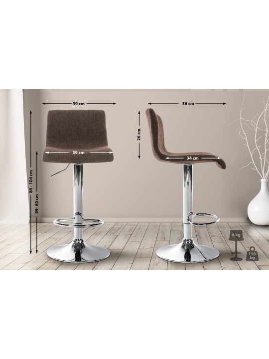Barstol Hoover stof C, brun