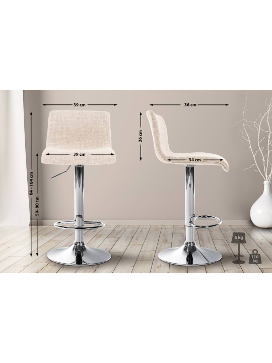 Barstol Hoover stof C, creme