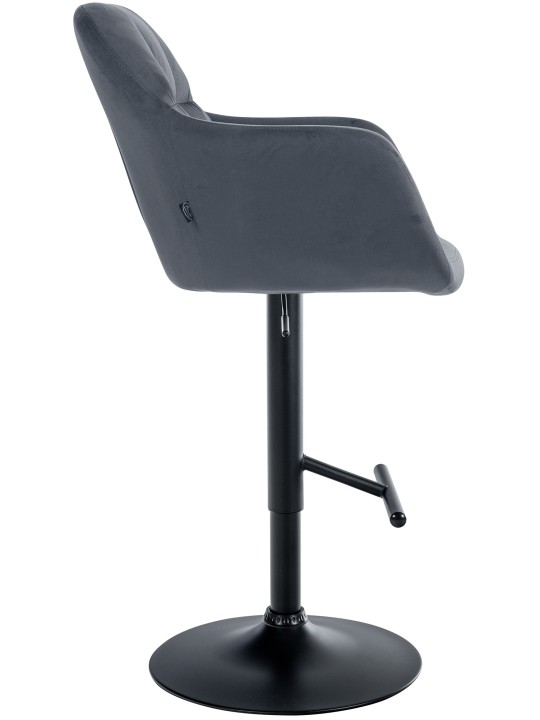 Barstol Natoma velvet, mørkegrå