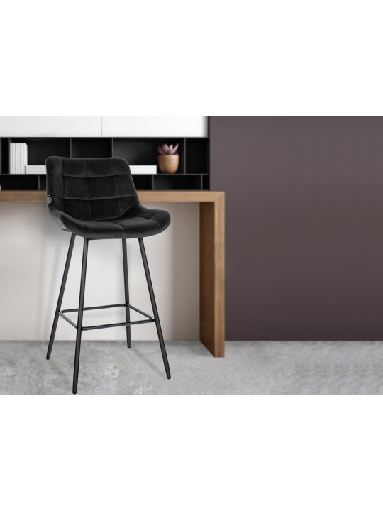 Barstol Weston velvet, sort Barstol Weston velvet, sort
