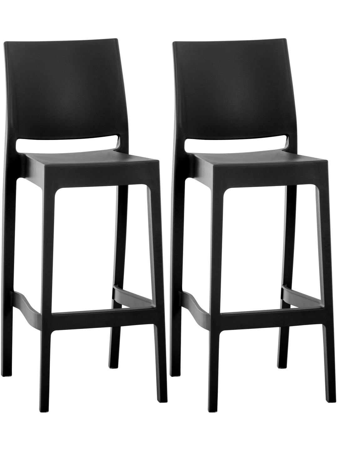 Sæt med 2 barstole Maya, sort