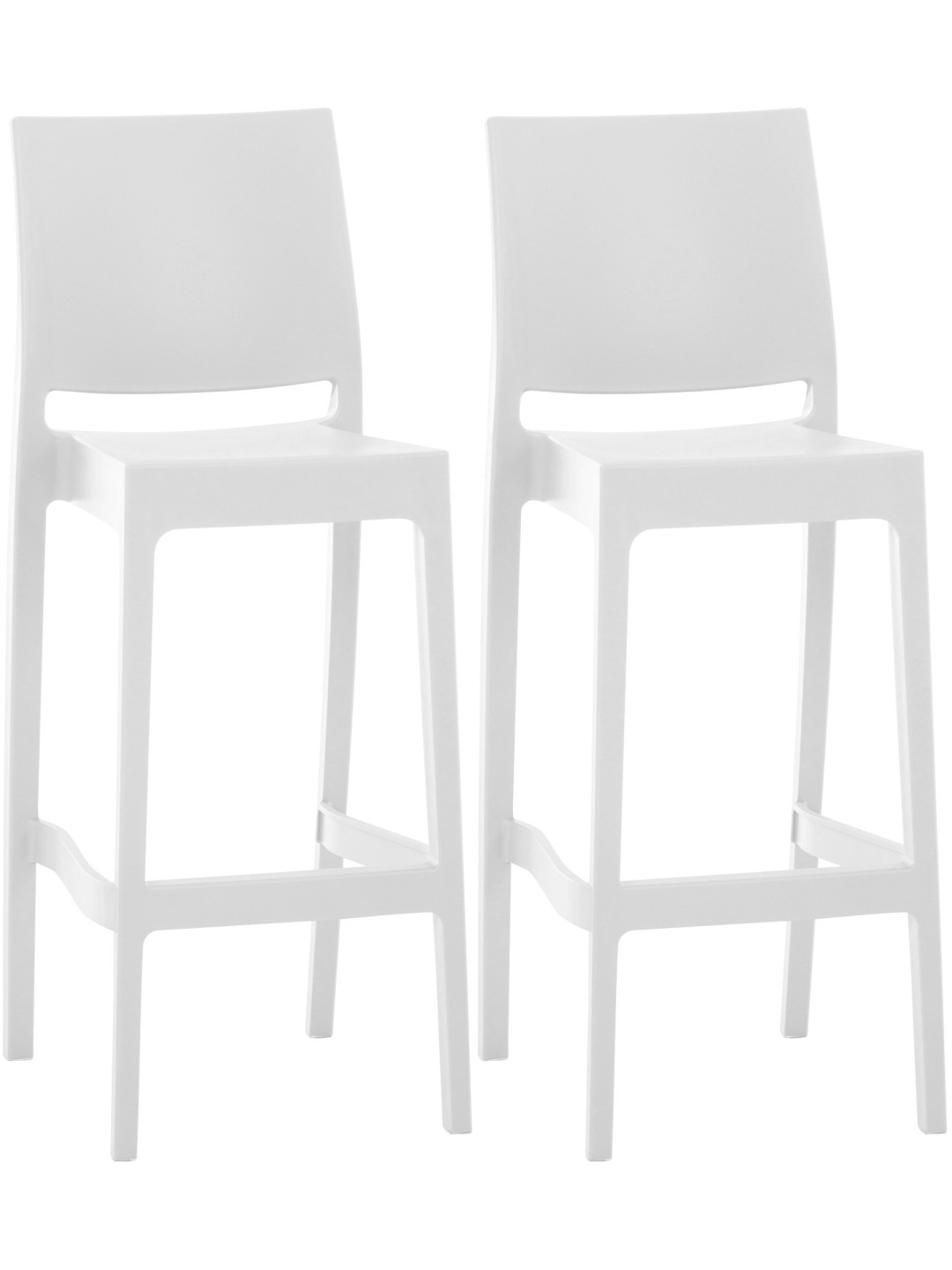 Sæt med 2 barstole Maya, hvid