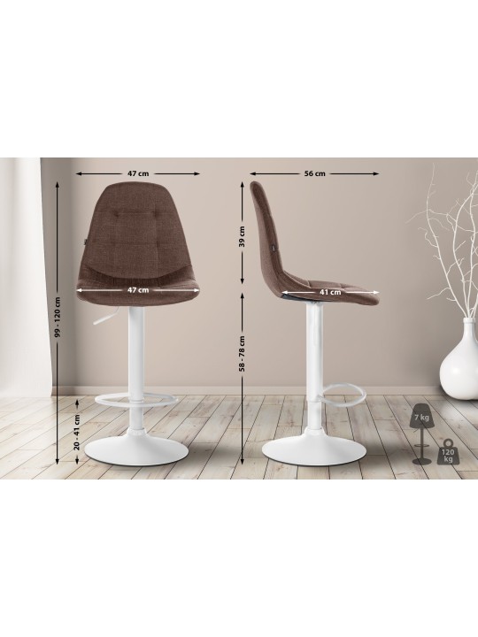 Barstol Elmore stof W, brun Barstol Elmore stof W, brun