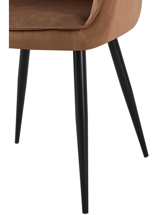 Sæt med 2 spisestuestole Boise velvet, brun
