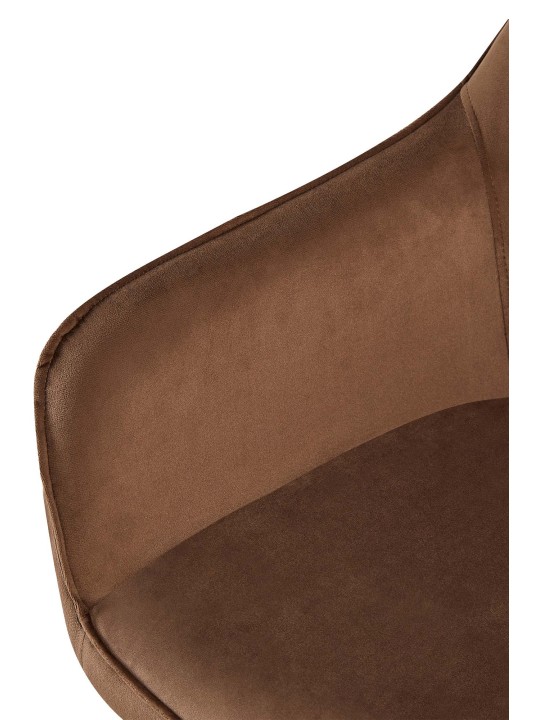 Sæt med 2 spisestuestole Boise velvet, brun