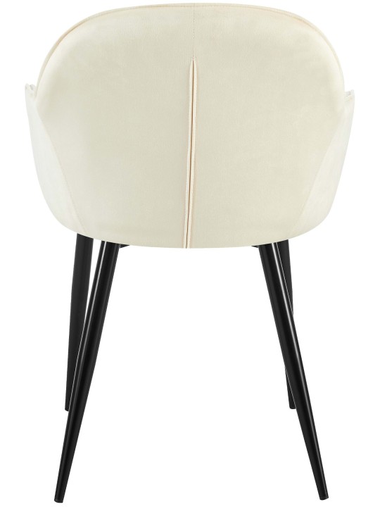 Sæt med 2 spisestuestole Boise velvet, creme