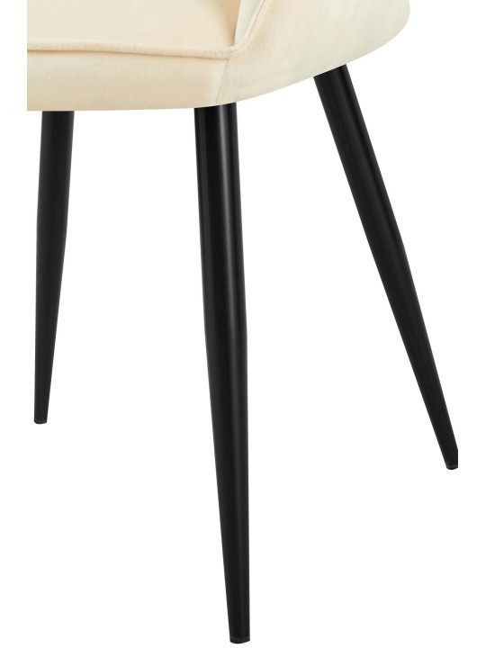 Sæt med 2 spisestuestole Boise velvet, creme