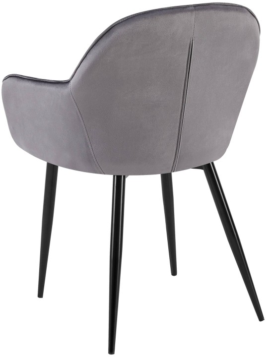 Sæt med 2 spisestuestole Boise velvet, mørkegrå