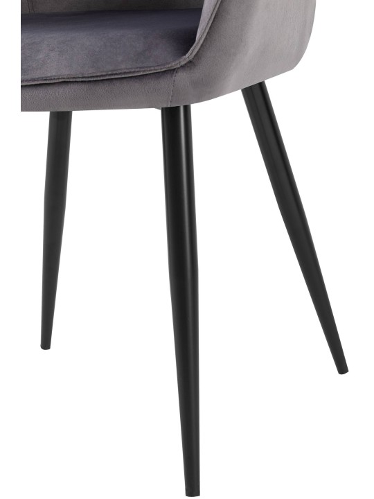 Sæt med 2 spisestuestole Boise velvet, mørkegrå