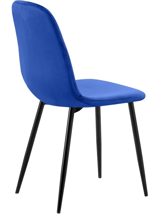 Sæt med 4 spisestuestole Baxter velvet, blå