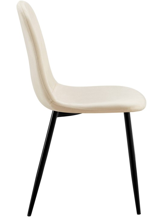 Sæt med 4 spisestuestole Baxter velvet, creme