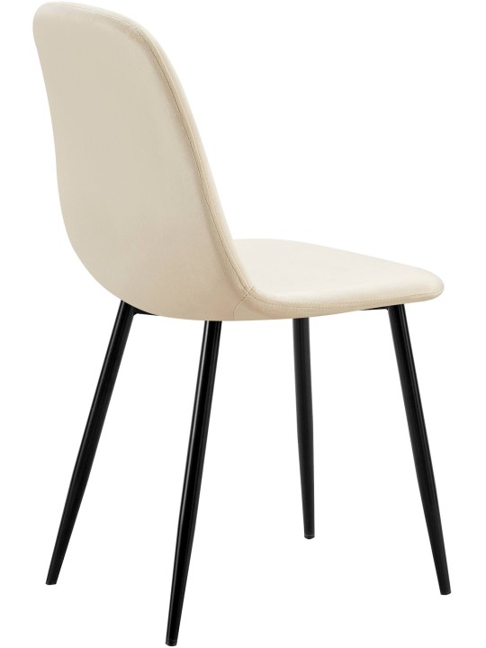 Sæt med 4 spisestuestole Baxter velvet, creme
