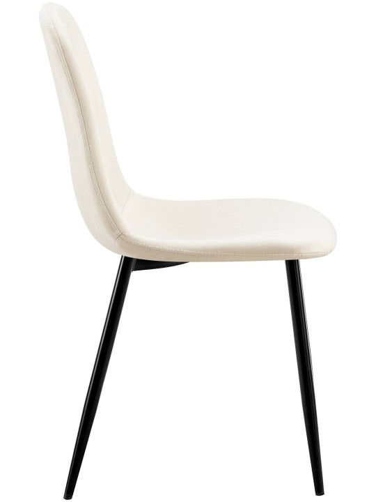 Sæt med 4 spisestuestole Baxter velvet, cremehvid