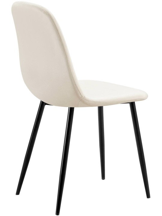 Sæt med 4 spisestuestole Baxter velvet, cremehvid