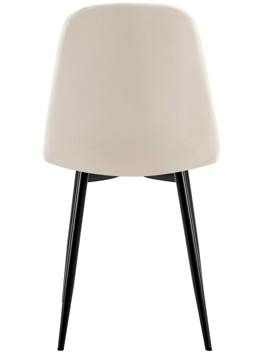 Sæt med 4 spisestuestole Baxter velvet, cremehvid