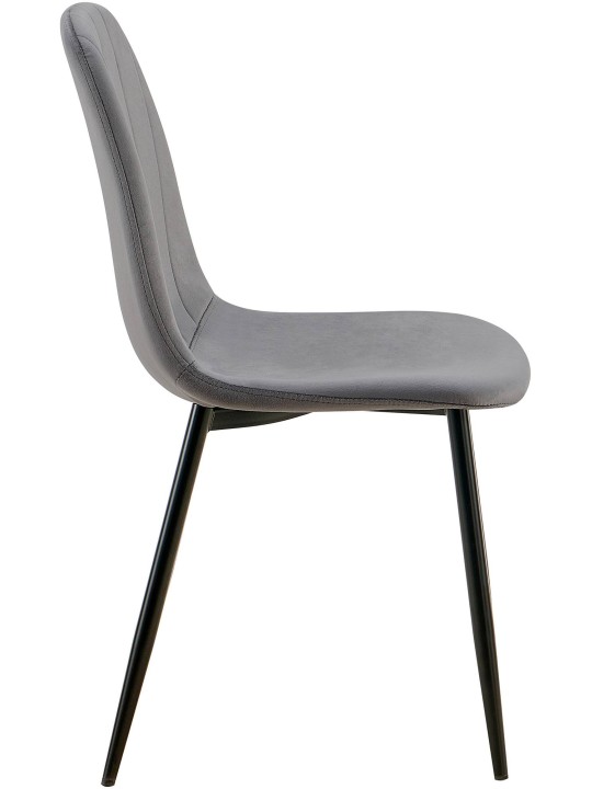 Sæt med 4 spisestuestole Baxter velvet, mørkegrå