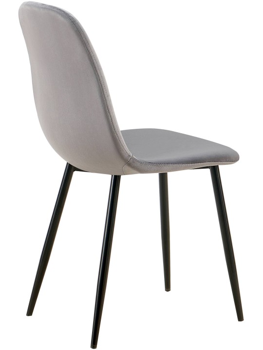 Sæt med 4 spisestuestole Baxter velvet, mørkegrå