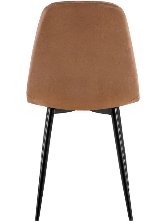 Sæt med 4 spisestuestole Baxter velvet, brun