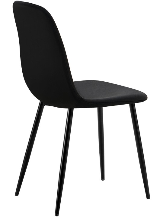 Sæt med 4 spisestuestole Baxter velvet, sort