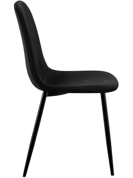 Sæt med 4 spisestuestole Baxter velvet, sort