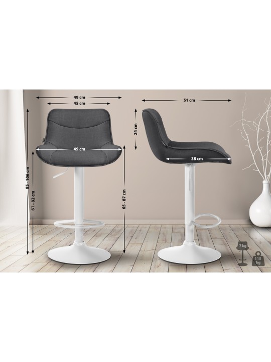 Barstol Vonore stof, mørkegrå Barstol Vonore stof, mørkegrå